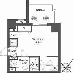 ユーレジデンス高輪台【5階】の間取り