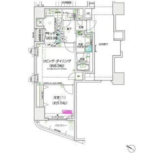 ディアスタ新子安ベイスタイル【10階】の間取り