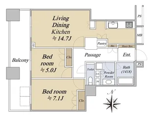 ザ・梅田タワー【20階】の間取り
