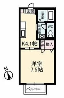 ハイツ You-wa A棟【1階】の間取り