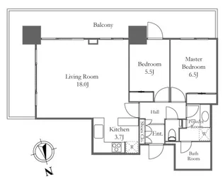 リエトコートアルクスタワー【10階】の間取り