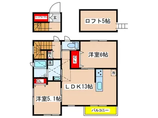エバードエル【2階】の間取り