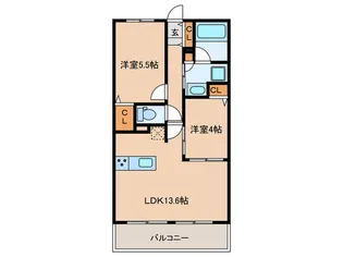 レジアス大橋デュクス【2階】の間取り