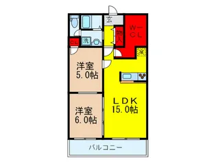 第一玉一ハイツ【5階】の間取り
