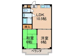 第二ミハマハイツ【4階】の間取り