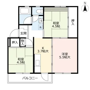 UR徳力【5階】の間取り