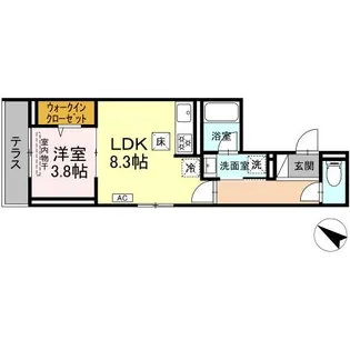 D Paina 生麦(ディーパイナ)【1階】の間取り