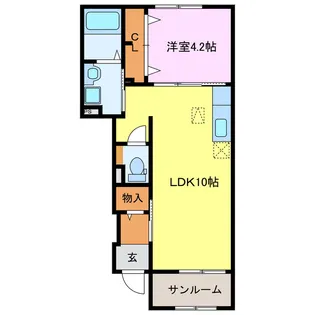 サンライズくすの木C【1階】の間取り