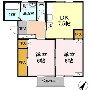 グリーンヴィレッジ B棟【1階】の間取り