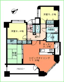 ライオンズマンション舟入本町【2階】の間取り