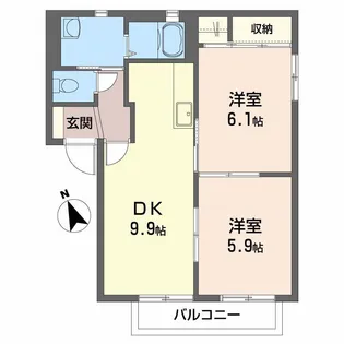 シティガーデン安積 B【2階】の間取り