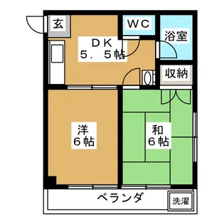 シャトー玉奈【2階】の間取り