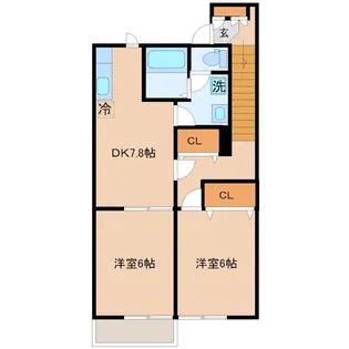 リヴィエールプレメゾン【2階】の間取り