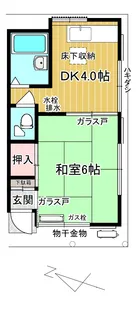 第4安井ハウス【1階】の間取り