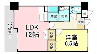 ジャミロ小倉【6階】の間取り