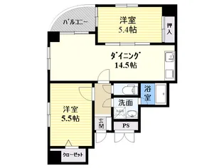 ツインタワー別府B棟【10階】の間取り