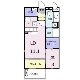 ハイ・メゾン III【1階】の間取り