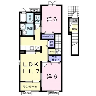 ノースドールII【2階】の間取り