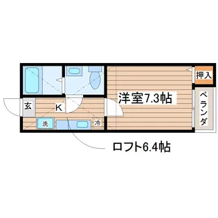ユエヴィ台原【2階】の間取り