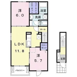 アップルII【2階】の間取り