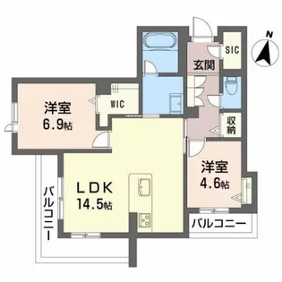 ジェンティーレ伍番館【2階】の間取り