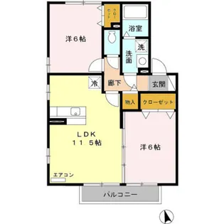 エクレール箱田【2階】の間取り