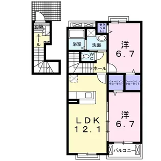 プリマヴェーラB【2階】の間取り