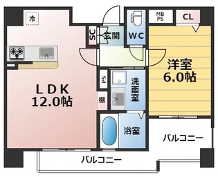 リーガル梅田【5階】の間取り