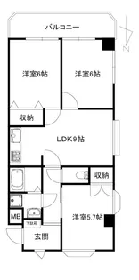 寿マンション【3階】の間取り