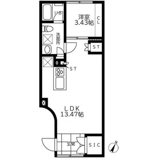 クレストアベニュー祐天寺【1階】の間取り