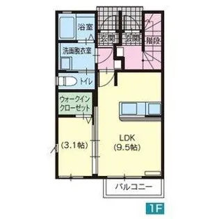 パルテール宮原【1階】の間取り