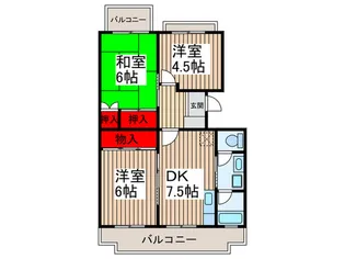 パークハイツ吉田【2階】の間取り