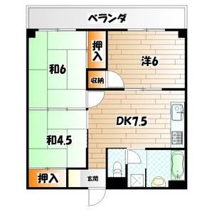 プランドール西小倉駅前【2階】の間取り