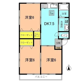 グリーンハイツB【1階】の間取り