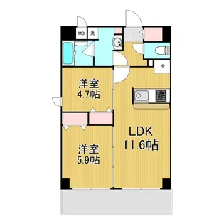 レジデンシア都島アイラ【9階】の間取り