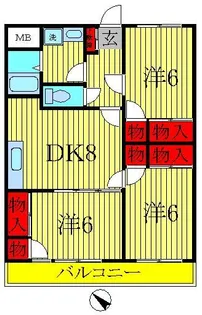 セナリオコート増尾イーストB【2階】の間取り