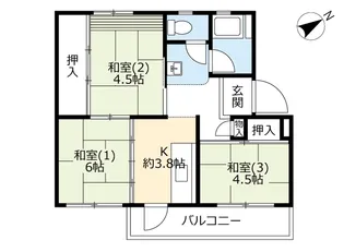 UR鈴蘭台第一【1階】の間取り