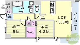 ソフィット岬【2階】の間取り