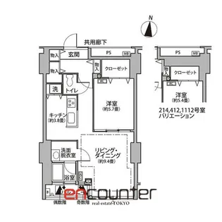 東雲キャナルコートCODAN11号棟【4階】の間取り