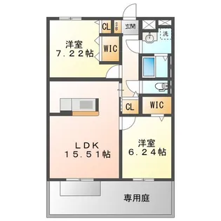 ロテュス エタン【1階】の間取り
