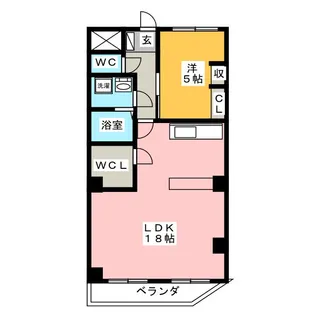 エステート長森【4階】の間取り