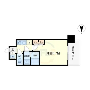 エスリード心斎橋EAST【15階】の間取り