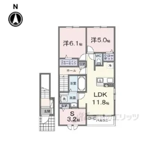クラール倉治D【2階】の間取り
