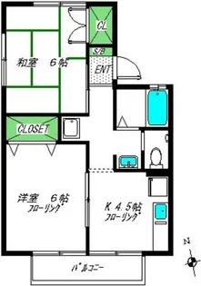 スクエアーヒルズB【2階】の間取り