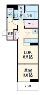 ラ・グリシーヌ【2階】の間取り