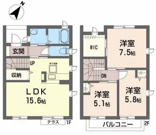 クレセント Aの間取り
