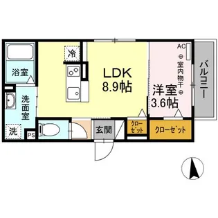 ミラフローレス【2階】の間取り