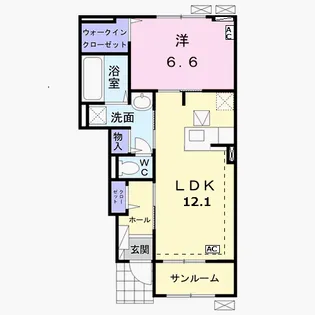ノバ クレメント【1階】の間取り