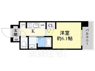 エステムコート難波WEST-SIDE6グラッド【6階】の間取り