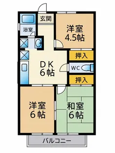 スカイハイツA棟【1階】の間取り